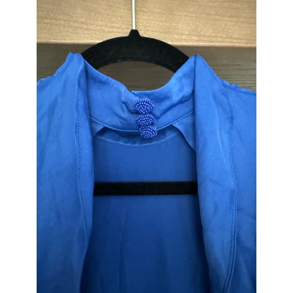 Farm Rio Bright Blue Backless Ruffled Sleeve Mini Dress - Picture 6 of 8